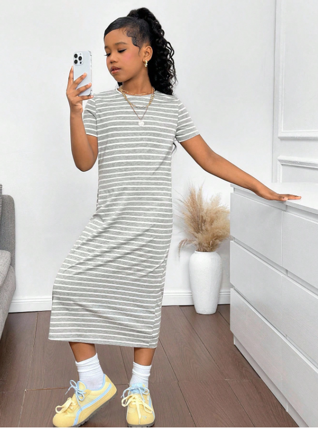 GIRLs Casual Stripes Fashion Dress