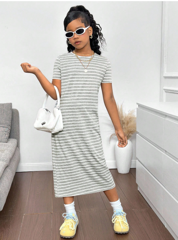 GIRLs Casual Stripes Fashion Dress