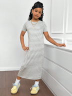 GIRLs Casual Stripes Fashion Dress