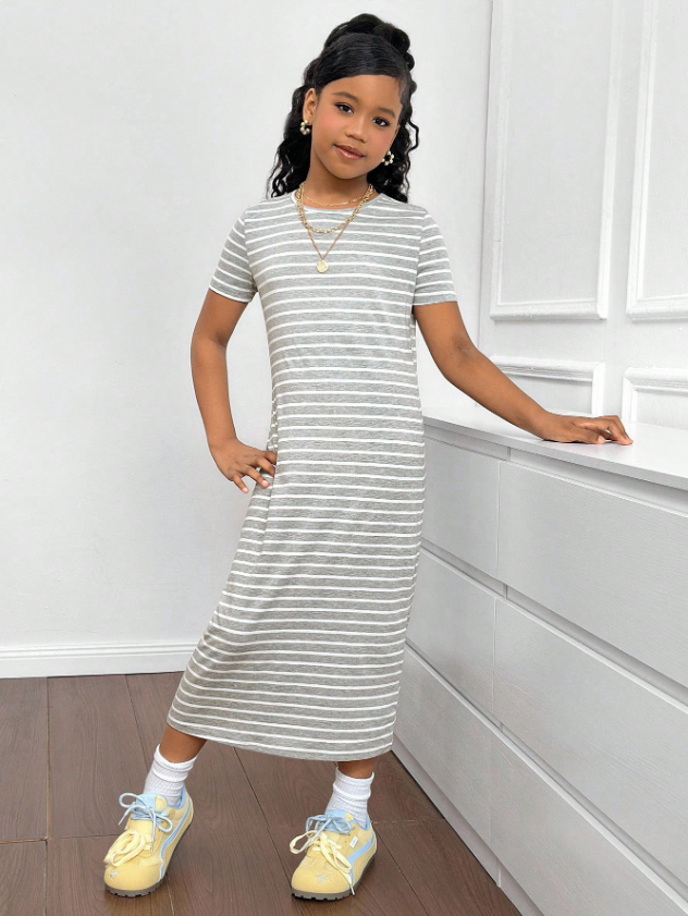 GIRLs Casual Stripes Fashion Dress