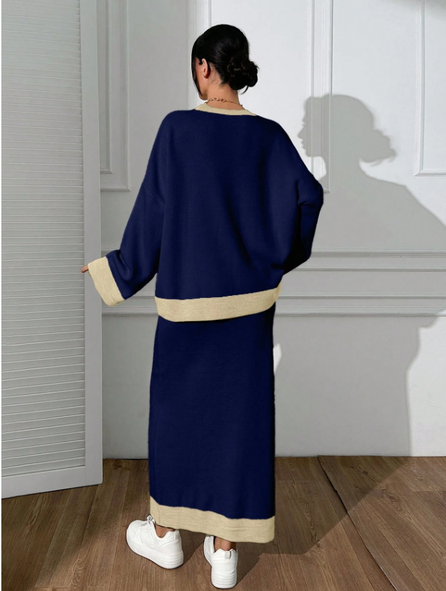Luxury Sweater Top and Skirt