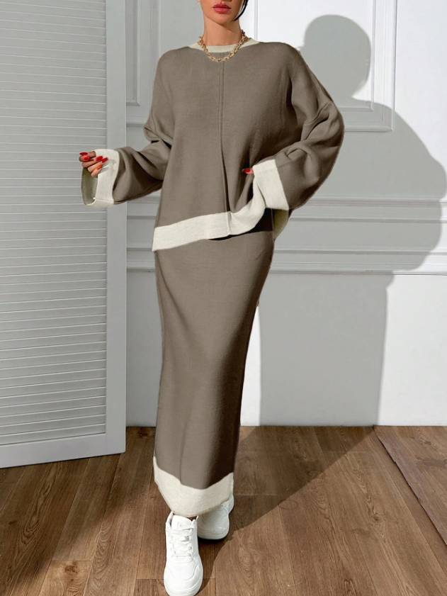 Luxury Sweater Top and Skirt