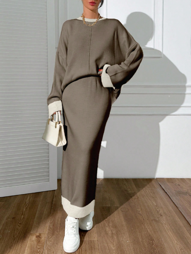 Luxury Sweater Top and Skirt