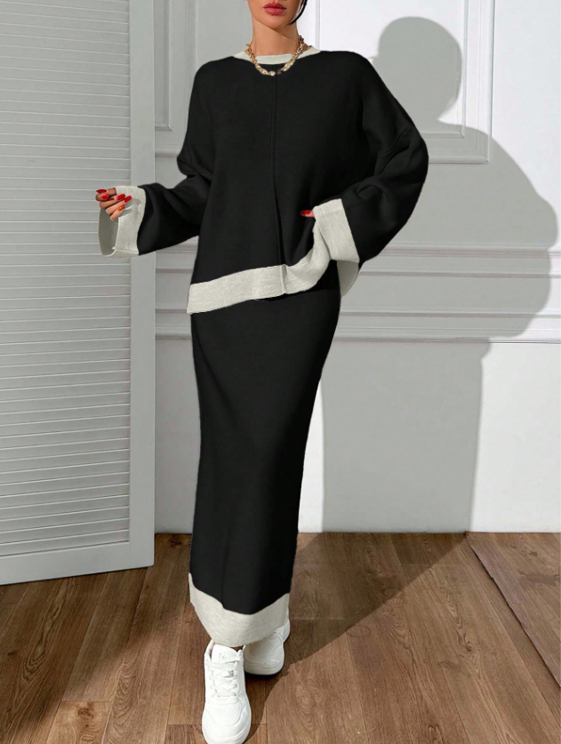 Luxury Sweater Top and Skirt