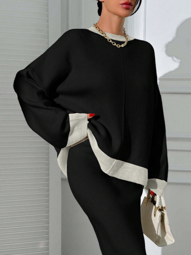 Luxury Sweater Top and Skirt