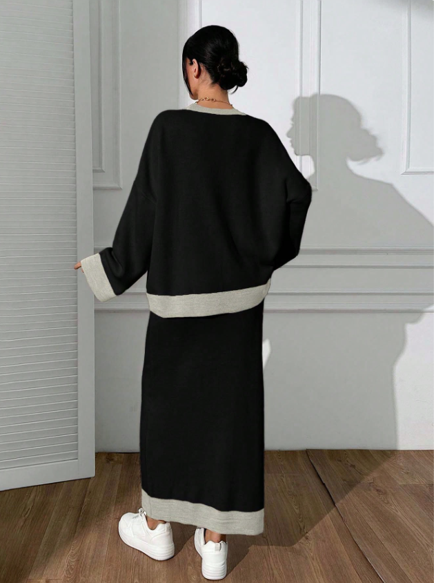 Luxury Sweater Top and Skirt