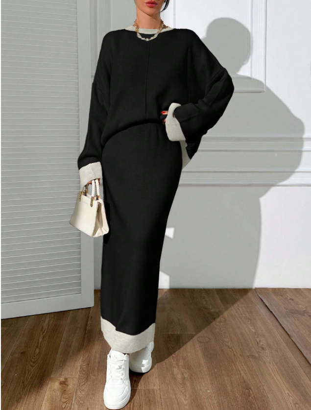 Luxury Sweater Top and Skirt