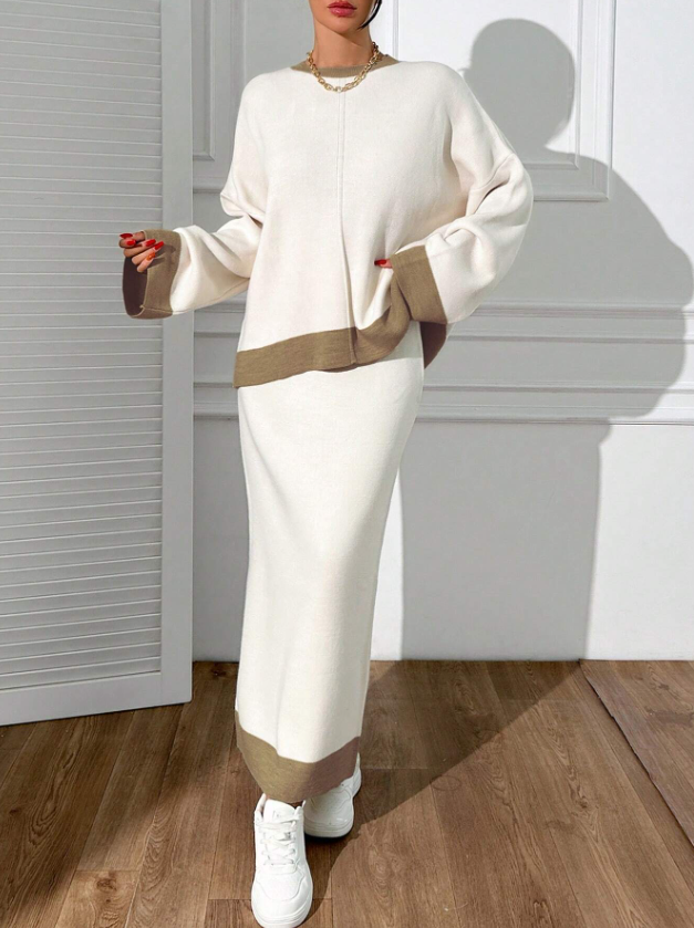 Luxury Sweater Top and Skirt