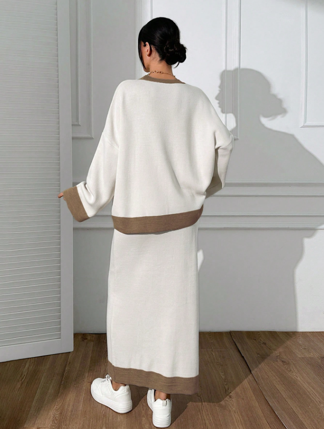 Luxury Sweater Top and Skirt
