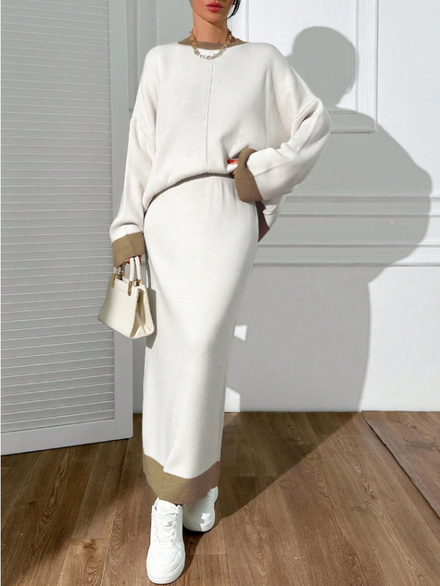 Luxury Sweater Top and Skirt