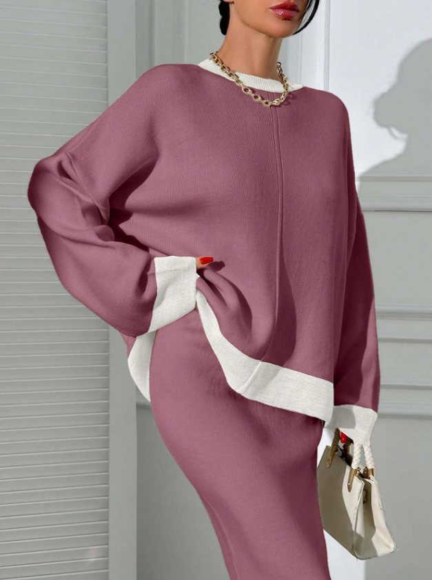 Luxury Sweater Top and Skirt