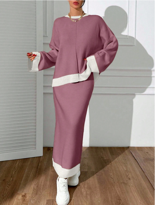 Luxury Sweater Top and Skirt