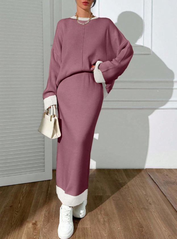 Luxury Sweater Top and Skirt