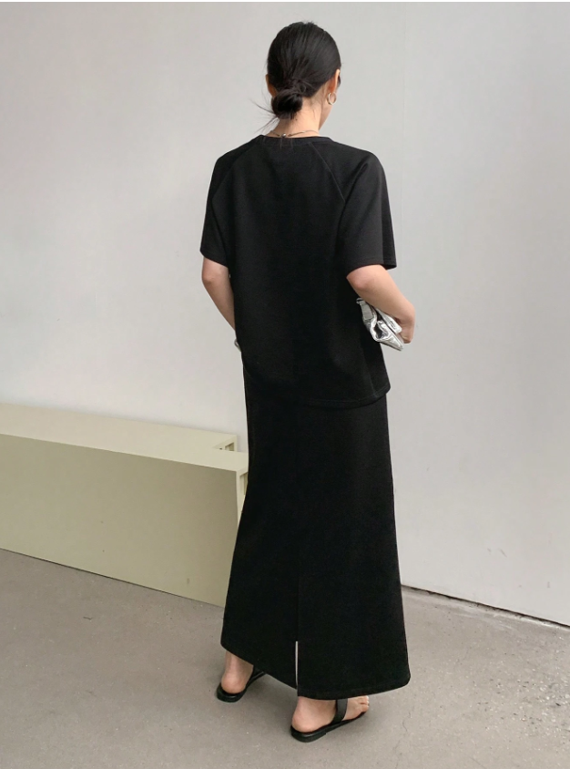 Luxury Top and Skirt in Black