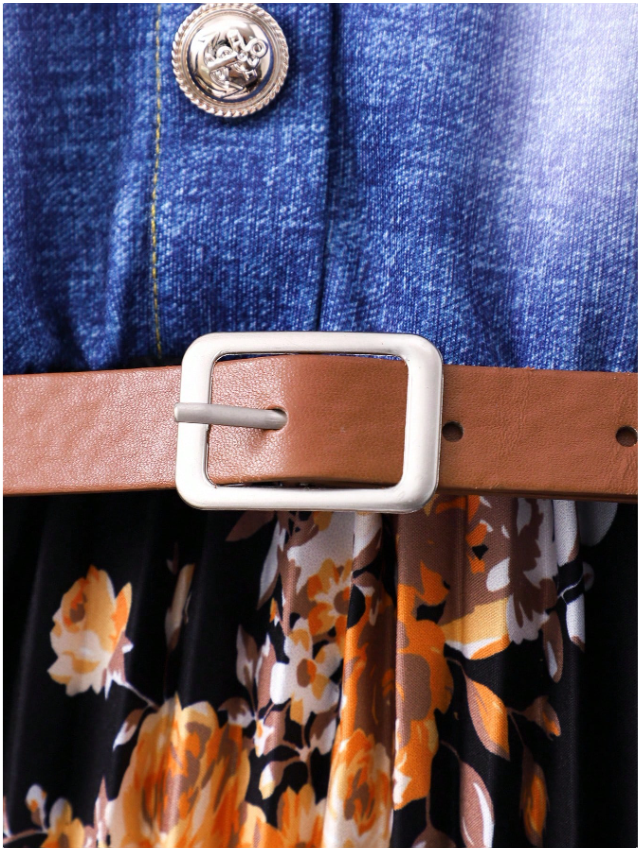 Belted Jean Floral Dress