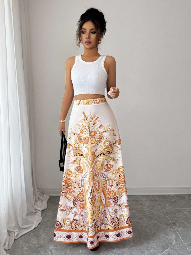Soft Elegant Prints Skirt
