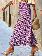 Printed Silky Skirt