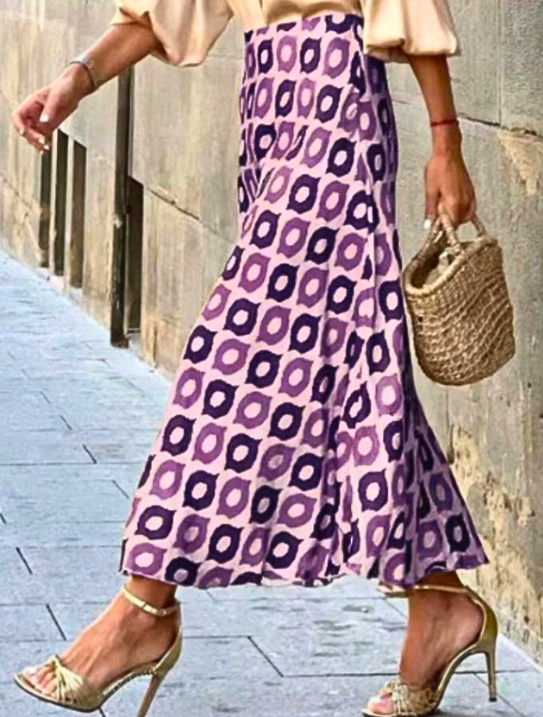 Printed Silky Skirt