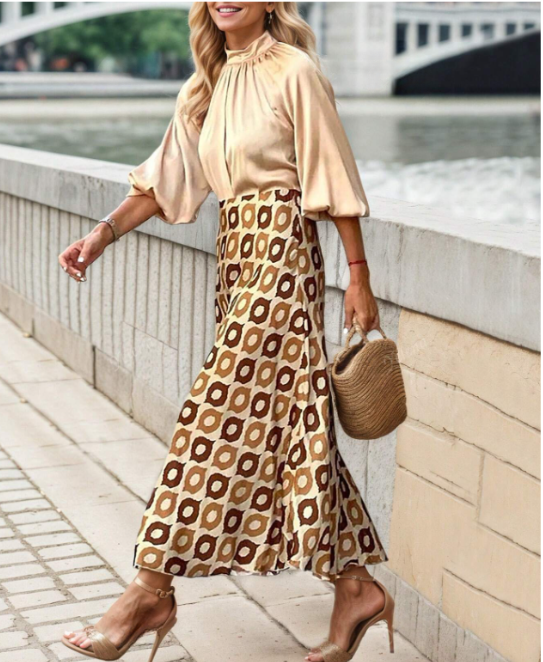 Printed Silky Skirt