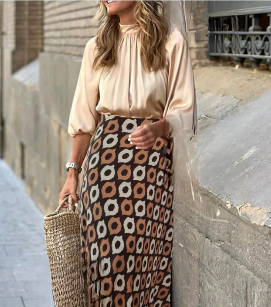Printed Silky Skirt