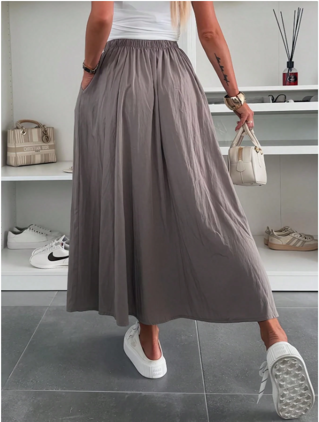 Casually High Elastic Waist Skirt