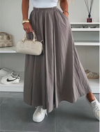 Casually High Elastic Waist Skirt