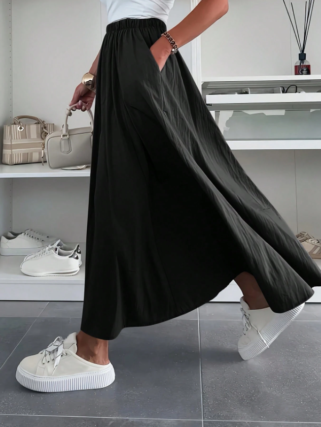 Casually High Elastic Waist Skirt