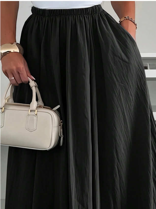 Casually High Elastic Waist Skirt