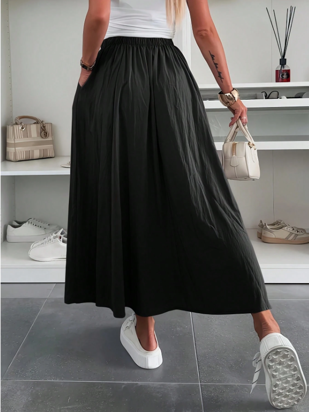 Casually High Elastic Waist Skirt