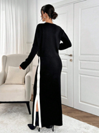 Slim Lined Sweater Suit