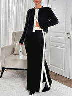 Slim Lined Sweater Suit