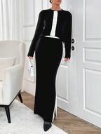 Slim Lined Sweater Suit