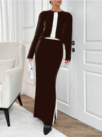 Slim Lined Sweater Suit