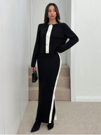 Slim Lined Sweater Suit