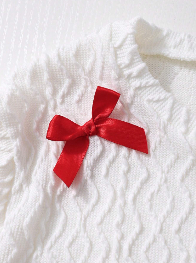 GIRLs Bowtie Sweater and Ruffle Skirt