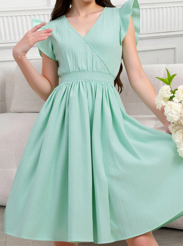 Ruffle Sleeve Detailed Dress