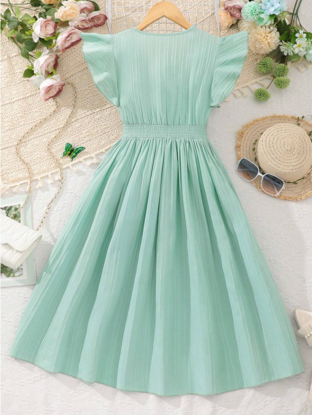 Ruffle Sleeve Detailed Dress