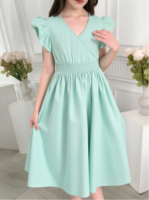 Ruffle Sleeve Detailed Dress