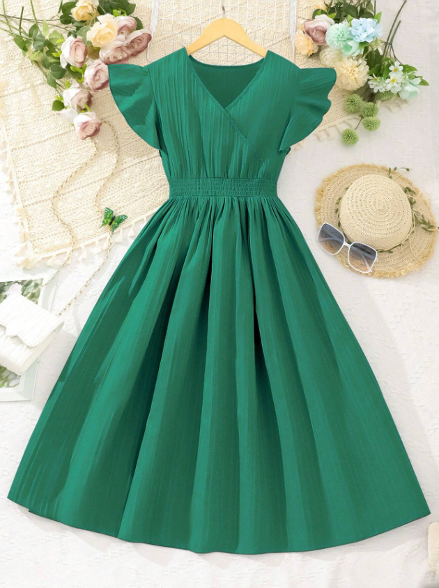 Ruffle Sleeve Detailed Dress