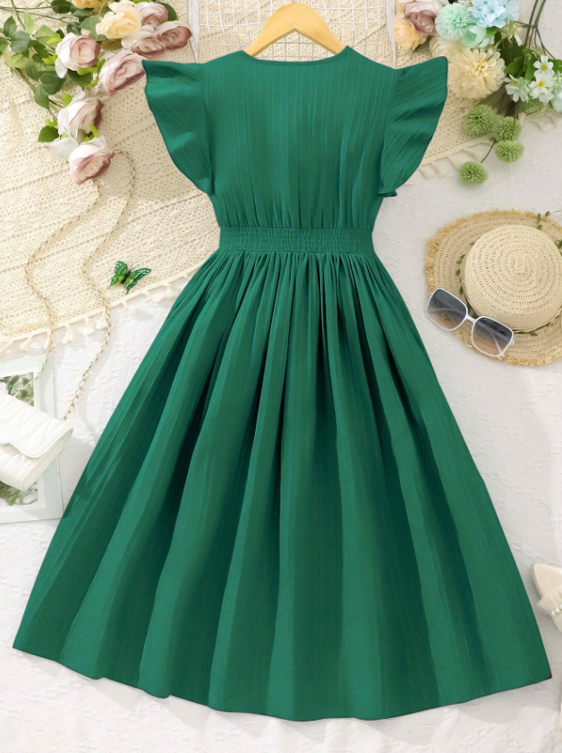 Ruffle Sleeve Detailed Dress