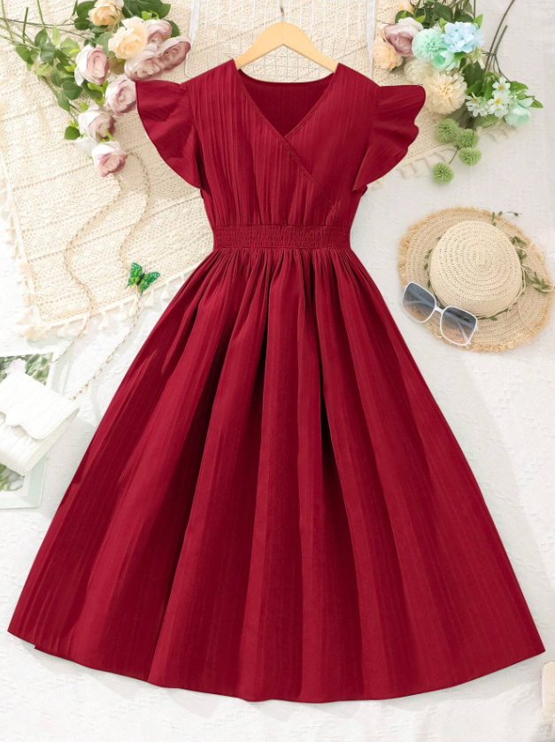 Ruffle Sleeve Detailed Dress