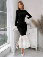 Black and White Elegance Dress