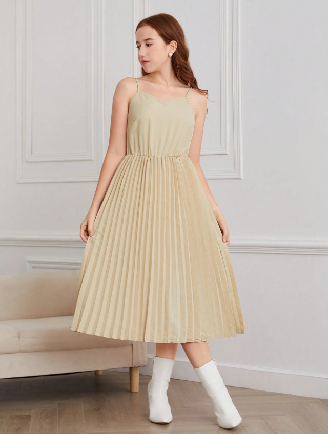 Assymetrical Sweater and Pleated Dress