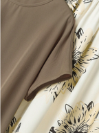 So Neutral Top and Printed Skirt