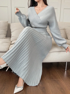Soft and Gray Knit Top and Bottom