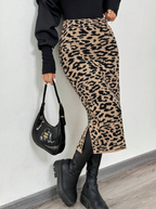 Animal Print Plush Skirt