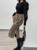 Animal Print Plush Skirt