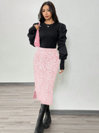 Animal Print Plush Skirt