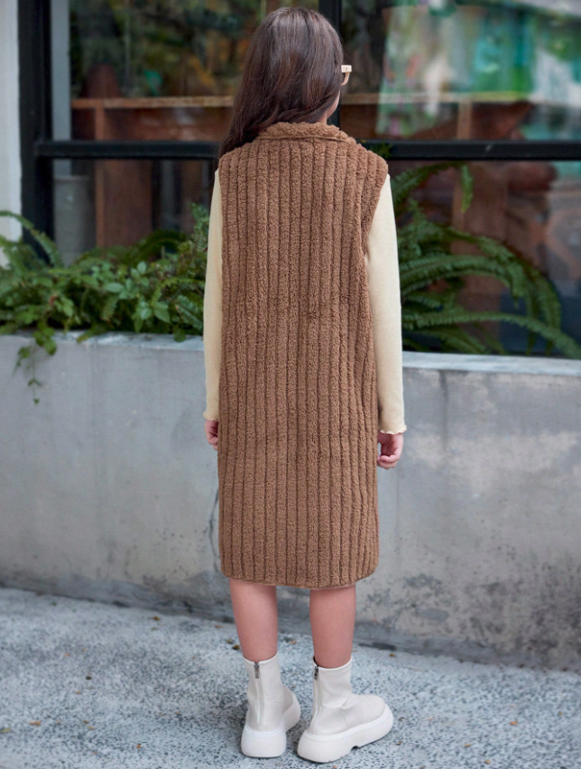 Sherpa Long Vest and Dress GIRLs
