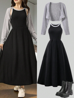 Knitted Classic Dress with Shawl